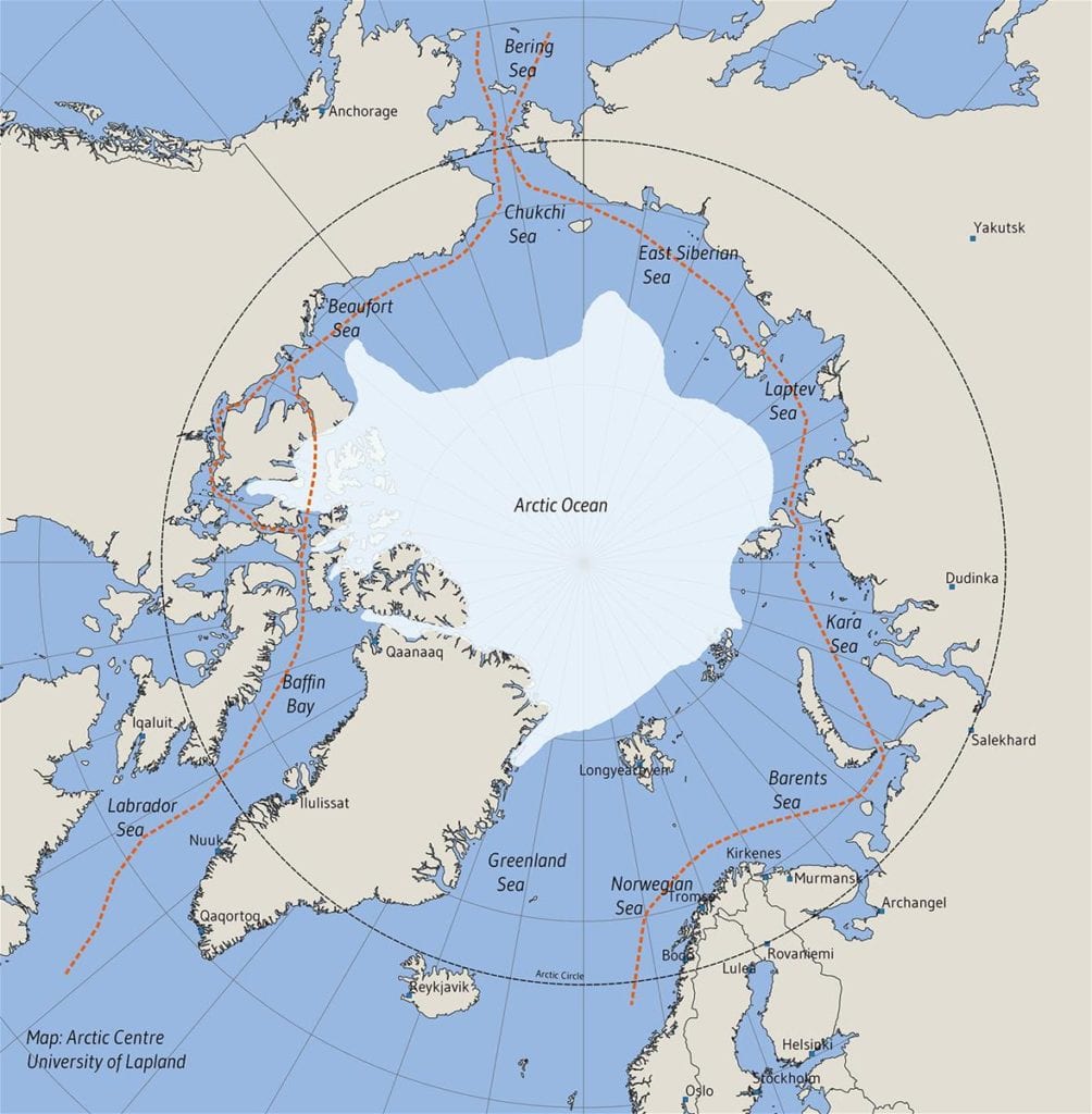 Северный полюс Арктика на карте