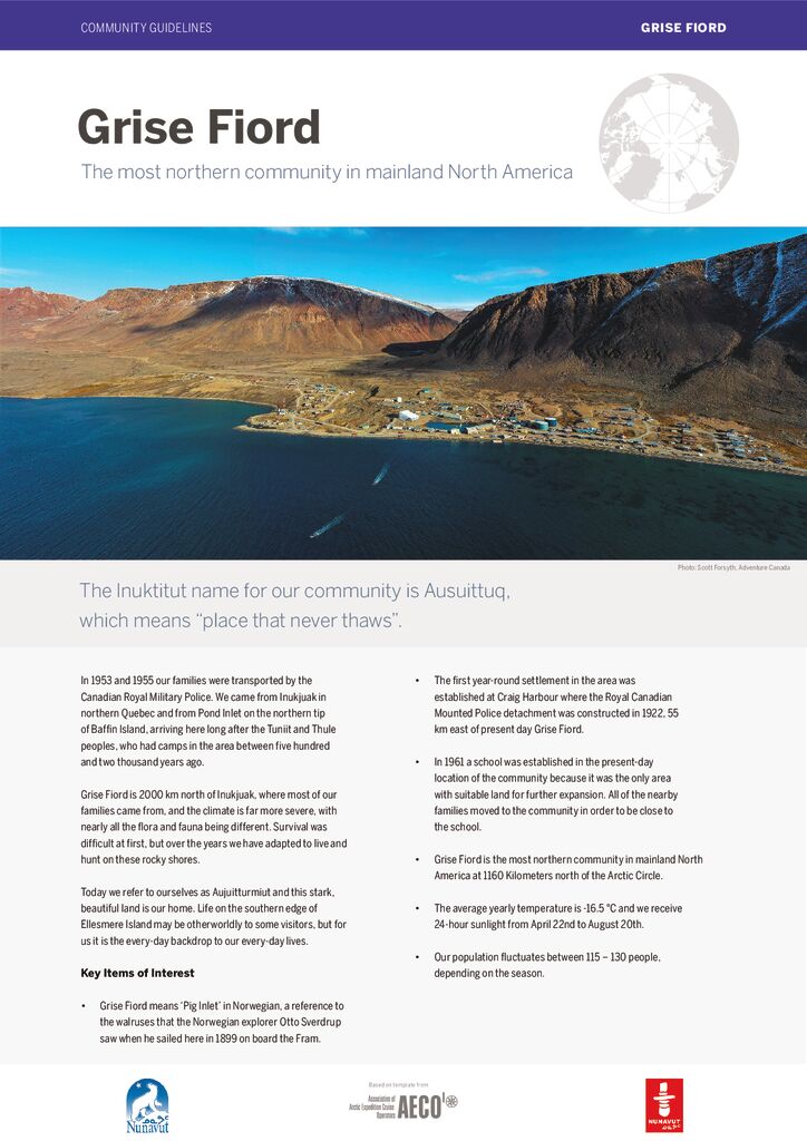 Grise Fiord Community Guidelines AECO